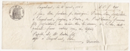 EMPREINTE FISCALE + TIMBRE A SEC EFFET DE COMMERCE + FILIGRANE 1887  SUR RECU  GRAND LEMPS ISERE -1888  - VIEUX PAPIERS - Lettres & Documents