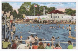 Gordon Swimming Pool Milwaukee Wisconsin Linen Postcard - Milwaukee