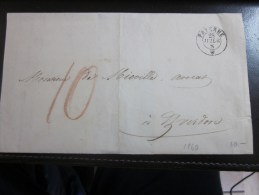 28 Juillet 1860 Lettre (mignonnette)+Courrier De PAYERNE  Suisse Helvetia-Pr Avocat Yverdon (Taxe) - Cartas & Documentos