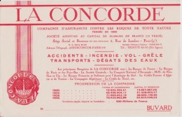 Buvard : La CONCORDE - Compagnie D'assurance … (couleur Rouge) - Banque & Assurance