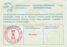 COUPON-REPONSE INTERNATIONAL  /  U.S.A. _  Montgomeryville   _ 95 Cent. - Marcophilie