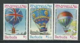 Barbuda N° 623 / 25 XX  Bicentenaire Des 1ères Ascensions De L'homme Dans L'atmosphère, Les 3 Vals  Sans Charnière  TB - Barbuda (...-1981)