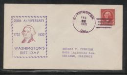 USA 1932 GEORGE WASHINGTON BICENTENNIAL COVER WASHINGTON CALIFORNIA PRESIDENT AMERICAN INDEPENDENCE - George Washington