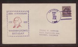 USA 1932 GEORGE WASHINGTON BICENTENNIAL COVER GEORGE TENNESSEE PRESIDENT AMERICAN INDEPENDENCE - George Washington