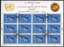 Nations Unies (Genève) - 2001 - Yvert N° 445 - Prix Nobel De La Paix, Feuille Entière - Usados