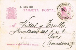 6535. Entero Postal RIBARROJA Fe EBRO (Tarragona) 1933. Republica - 1931-....