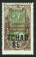 French:Tchad 1925-27 85c On 1f  MNH - Other & Unclassified