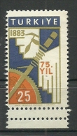 Turkey; 1958 75th Anniv. Of Economics And Commerce College 25 K. ERROR "Double Perf." - Ungebraucht