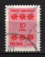 TURCHIA - 1981 YT 160 SERVICE USED - Francobolli Di Servizio