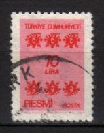 TURCHIA - 1981 YT 160 SERVICE USED - Timbres De Service