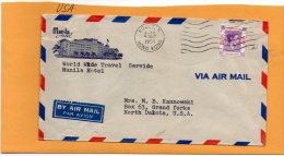 Manila Hotel Hong Kong 1951 Advertising Cover Mailed To USA - Briefe U. Dokumente