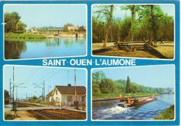 C17 / DEPT. 95 CPSM 1970 SAINT OUEN L’AUMÔNE MULTI VUE LA GARE, LE PARC , L’ÉCLUSE , L'OISE TBE - Saint-Ouen-l'Aumône