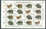 Mis205MS4x4b WWF FAUNA ZOOGDIEREN NEUSHOORN RHINO MAMMALS INDONESIA 1996 PF/MNH - Rhinocéros