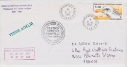 DUMONT D'URVILLE  LE 21-6-1986  MISSION P-E-V TA 36 - Lettres & Documents