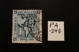 Espagne - 1p Bleu - Congrès Postal Amérique-Espagne  - Année 1951 - Y.T. PA 248 - Oblit. Used. - Usati
