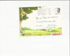 Enveloppe Timbrée De Mr Fallais-Stasse A Landerne Belgique Adressé A Mr Pascal-Heredia A Argences 14 - Postmarks - Lines: Distributions