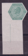 TG 2, 1fr Vert Non Dentelé Coin De Feuille Avec Ligne De Repère. - Timbres Télégraphes [TG]