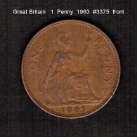 GREAT BRITAIN    1  PENNY   1963  (KM # 897) - D. 1 Penny