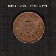 ICELAND    5  AURAR   1942  (KM # 7.2) - IJsland