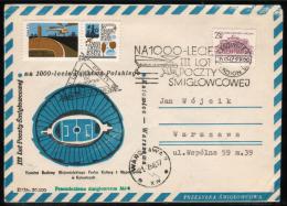 POLAND 1966 HELICOPTER FLIGHT COVER POLISH MILLENARY 3RD MILITARY FLIGHT FLOWN COVER WARSZAWA 2 RECEIVER (xw) - Avions