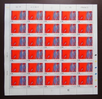 FRANCE 1993 FEUILLE COMPLETE DE 30 TIMBRES EUROPA ART CONTEMPORAIN OEUVRE D´ OLIVIER DEBRE 2797** ; - Ganze Bögen