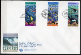 Nations Unies (New-York - Genève - Vienne) - 1992 - FDC  - Protection De L'Environnement Marin - Gezamelijke Uitgaven New York/Genève/Wenen