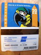 Magnetic Phone Card From Denmark, 20kr , Bird Parrot, - Denemarken