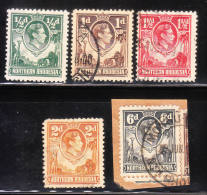 Northern Rhodesia 1938-52 King George VI 5v Used - Noord-Rhodesië (...-1963)