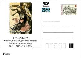 Czech Republic - 2013 - Eva Hashkova - Graphics, Illustration And Stamps Exhibition - Postcard With Hologram - Postcards