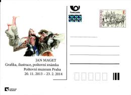 Czech Republic - 2013 - Jan Maget - Graphics, Illustration And Stamps Exhibition - Postcard With Hologram - Cartoline Postali