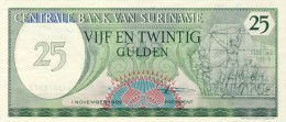 BILLET # SURINAM # 25 GULDENS  # 1985  # PICK 37 # NEUF # - Surinam