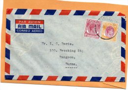 Singapore Old Cover Mailed To Burma - Singapour (...-1959)