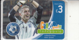 GREECE - National Football Team/Nikopolidis, Champions Of UEFA Euro 2004, HoL Prepaid Card 3 Euro, Tir 6000, 09/04, Mint - Griekenland