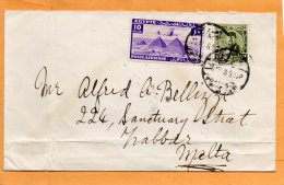 Egypt Old Cover Mailed To Malta - Lettres & Documents