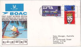 B.O.A.C FIRST FLIGHT LONDON-SYDNEY 1967 - Cartas & Documentos