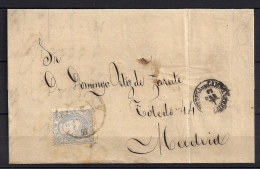 1871, EDIFIL 107, 50 MILÉSIMAS, MEDINA DEL CAMPO - VALLADOLID, RUEDA DE CARRETA Nº 55 - Storia Postale