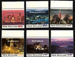 C0165 NEW ZEALAND 1995, SG 1855-60 NZ Cities At Night,  MNH - Unused Stamps