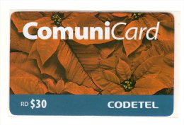 REPUBLIQUE DOMINICAINE CARAIBES PREPAYEE 30$ COMMUNICARD CODETEL - Dominicaine