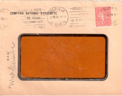 2642 PARIS 48 Lettre CNE Caisse Nationale D'Escompte Semeuse 50 C Yv 199 Perforé N° 310 Ob Krag B048201 - Cartas & Documentos