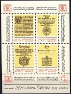 ##Denmark 1985. HAFNIA 87. Bloc With Weak Corner-fold. MNH(**) - Blocks & Sheetlets