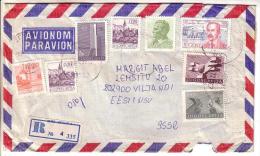 GOOD YUGOSLAVIA " REGISTERED " Postal Cover To ESTONIA 1981 - Good Stamped: City Views ; Tito ; Monuments - Lettres & Documents