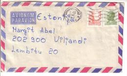 GOOD YUGOSLAVIA Postal Cover To ESTONIA 1981 - Good Stamped: City View ; Tito - Lettres & Documents