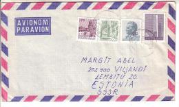 GOOD YUGOSLAVIA Postal Cover To ESTONIA 1981 - Good Stamped: City View ; Monument ; Tito - Briefe U. Dokumente