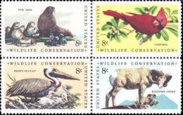 1972 USA Wildlife Conservation Stamps Sc#1464-7 1467a Seal Cardinal Pelican Bird Sheep Ram Mammal - Pelikane