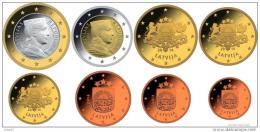 Latvia / Lettonia / Lettland  2013 - 2014 EURO COINS 1,2,5,10,20,50 Eurocent To 1, 2 Euro Full Set - Letonia