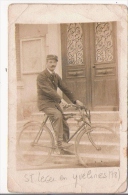 SAINT LEGER EN YVELINES (78) CARTE PHOTO AVEC FACTEUR  A VELO  1922 - St. Leger En Yvelines