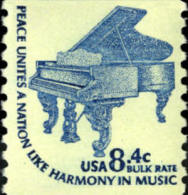 1978 USA 8.4c Americana Series Coil Stamp-Piano #1615c Music Post - Rollen