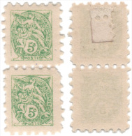 Type Blanc - 5 Cts - Poste Enfantine Paire Verticale - 1900-29 Blanc