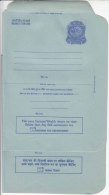 India 2 Diff., Language, 20p Inland Letter Card On Asoka, Postal Stationery, Advertisement Tax Department - Inland Letter Cards