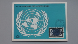 Luxemburg 537 Yt 496 Maximumkarte MK/MC, ESST, 10 Jahre Vereinte Nationen (UNO) - Cartes Maximum